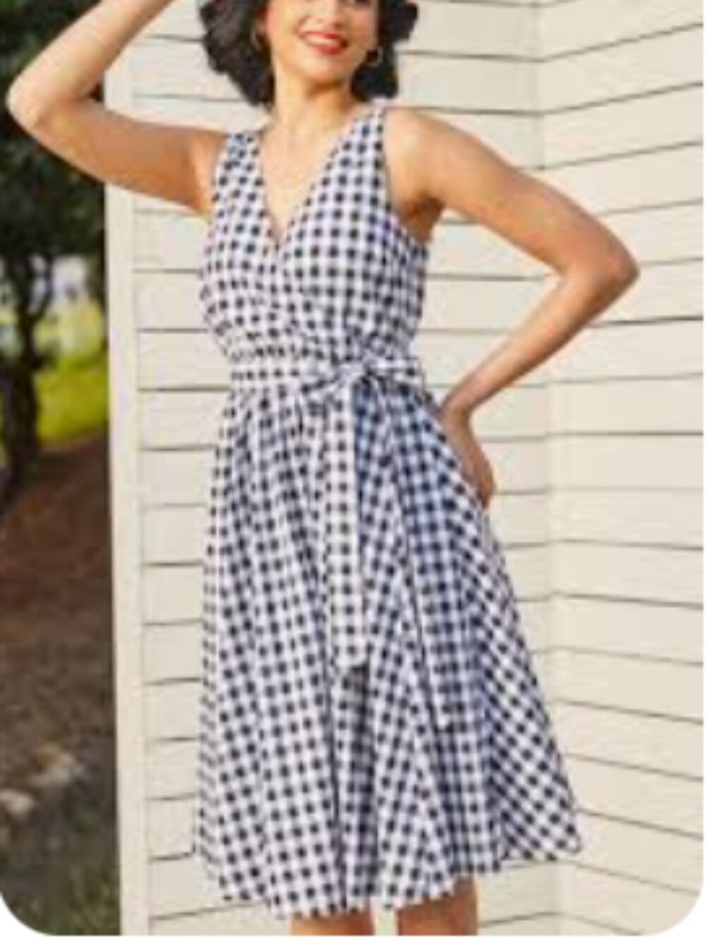 Modcloth Black & White Gingham Wrap Midi Dress - Picture 14 of 14